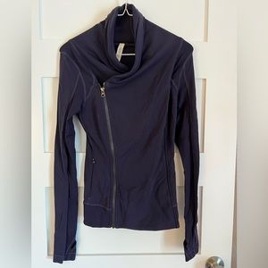 Like New Lululemon, size 4, diagonal zip dark purple jacket